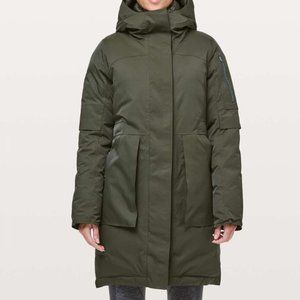Lululemon Winter Warrior Parka, size 8, Dark Olive